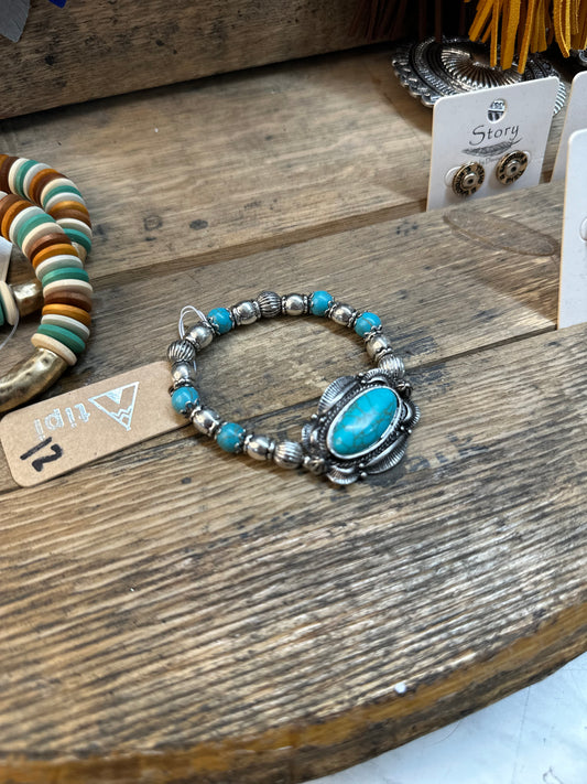 Turquoise silver bracelet