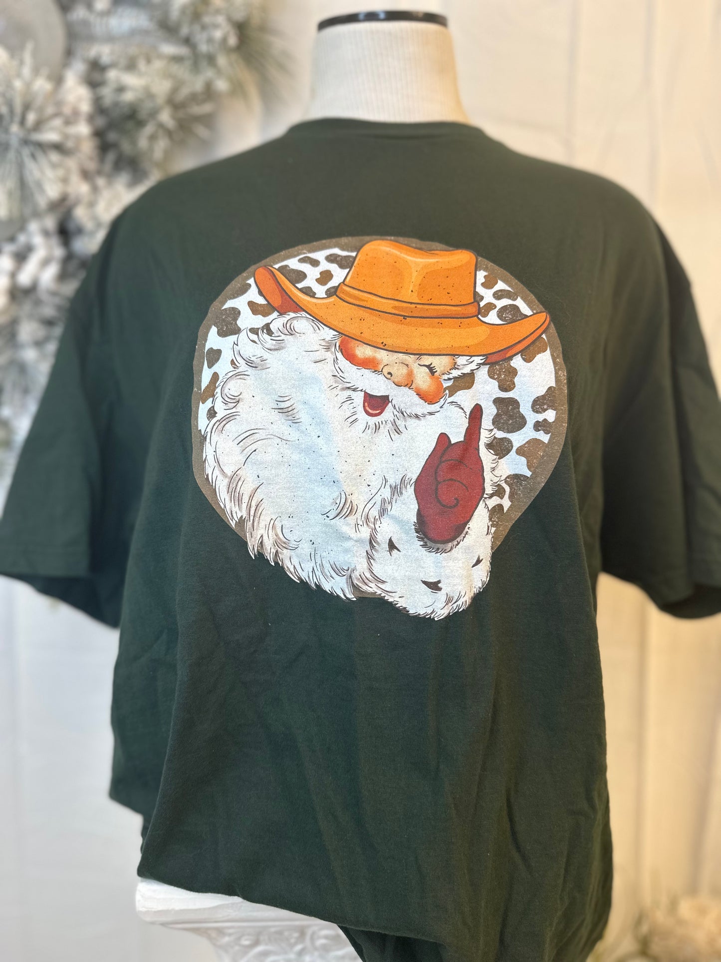 Cow Print Santa Tee