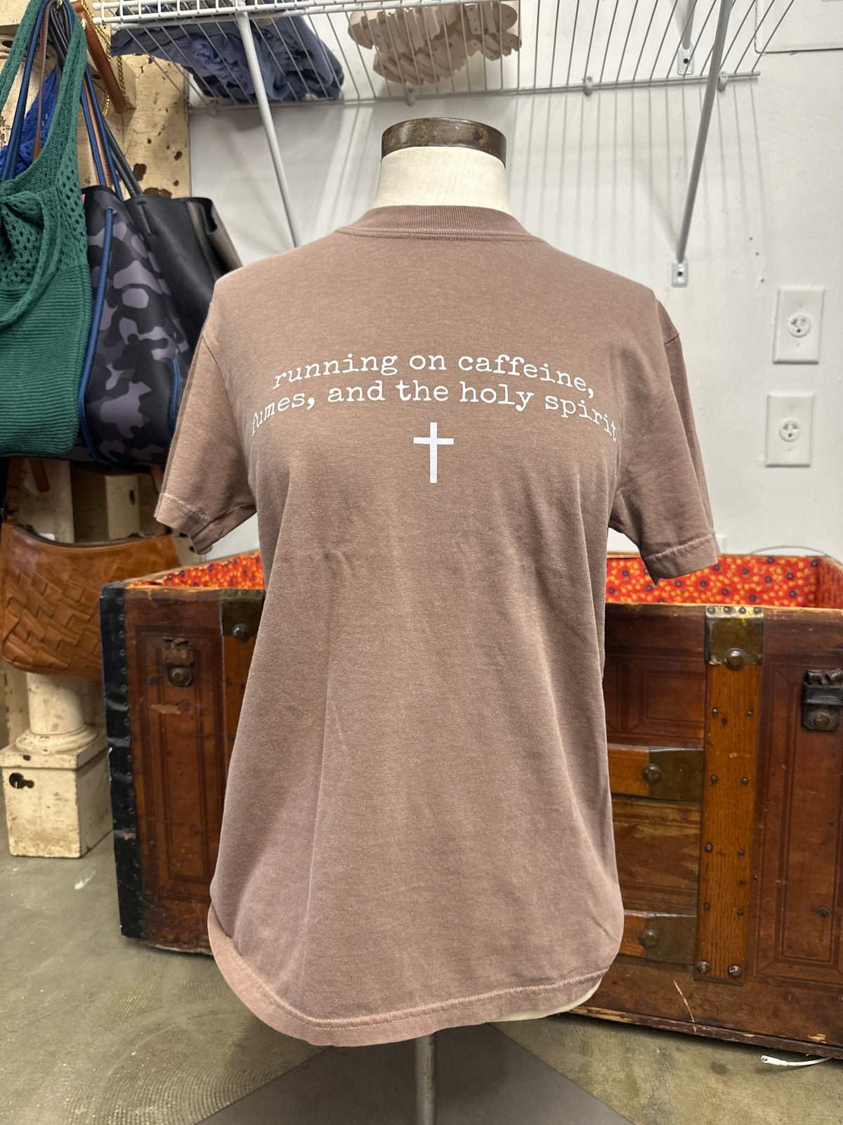 Running on caffeine,fumes,and the Holy Spirit