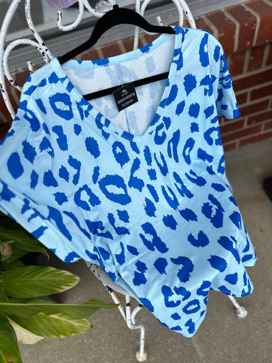 Baby Blue Leopard Super Soft top