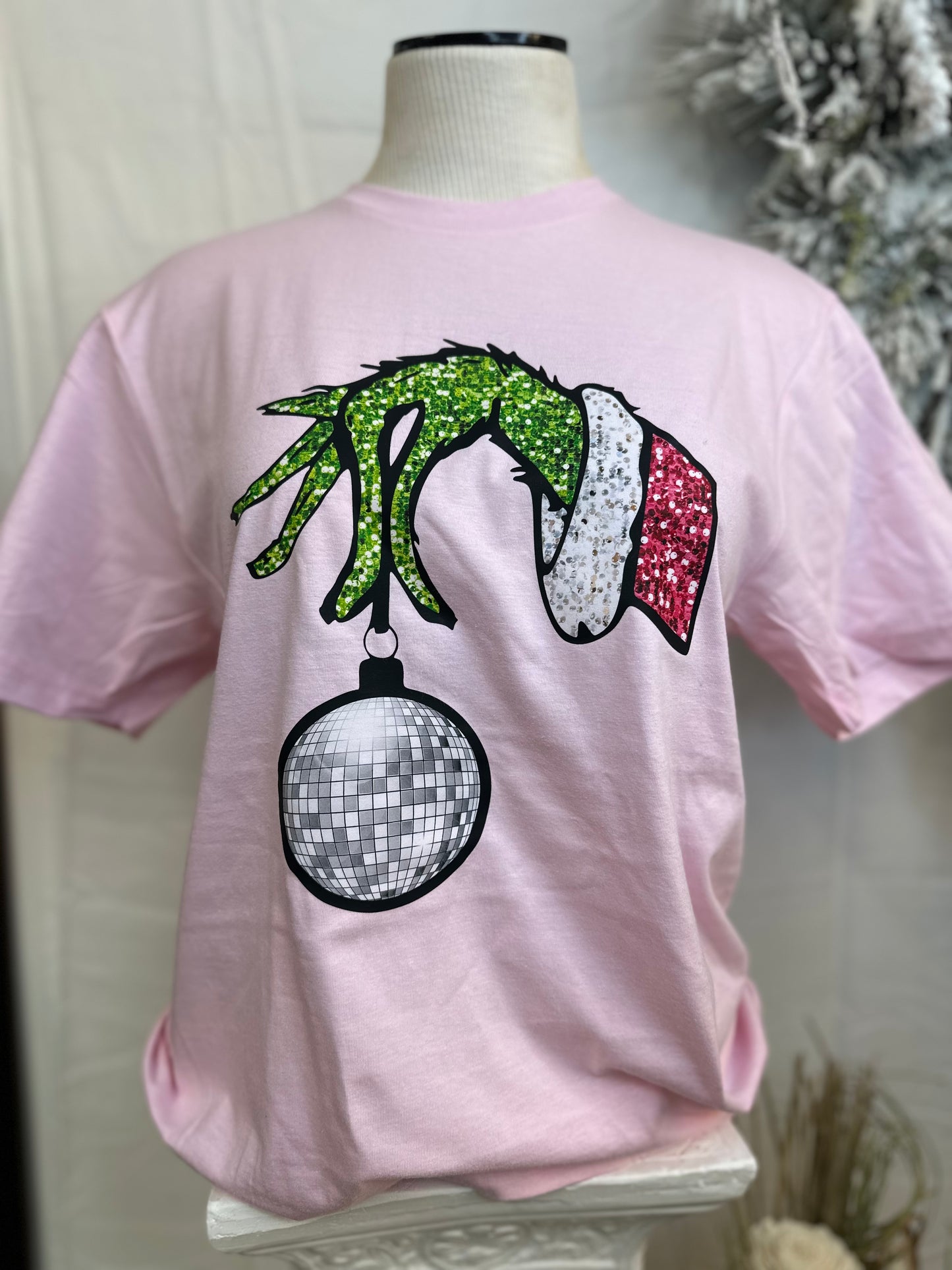 Grinch Disco Ball Tee