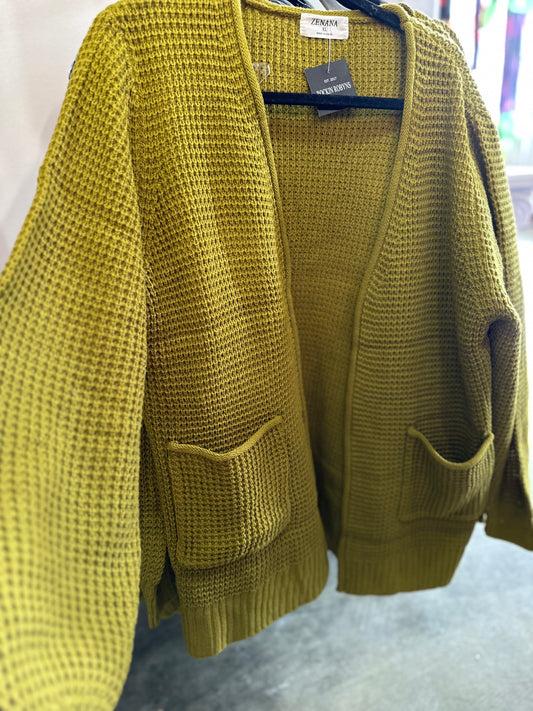 Olive mustard cardigan