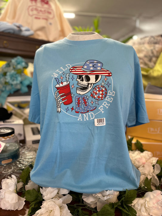 Wild and Free Fourth of July Tee